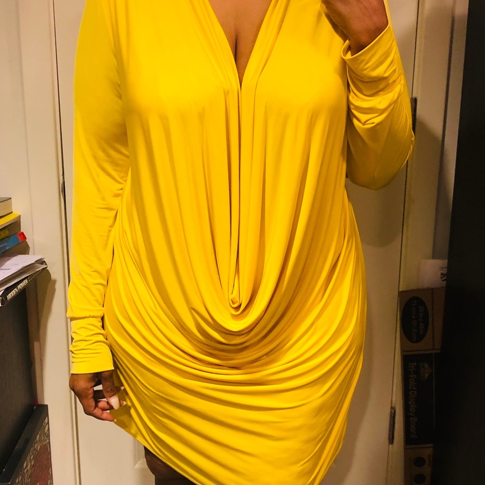 Fashion Nova Short Shirt Dress with Shoulder Pads